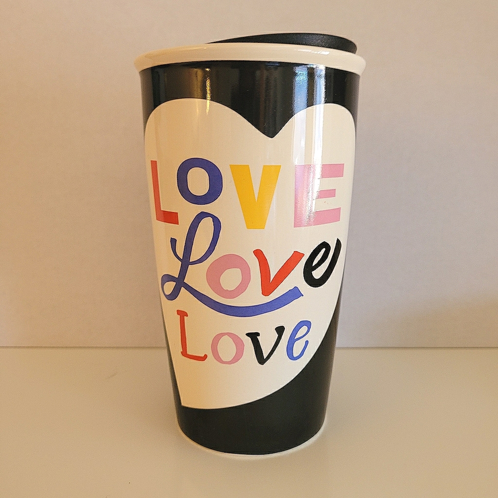 Ceramic LoveLoveLove To-Go Thermos Mug - Starbucks